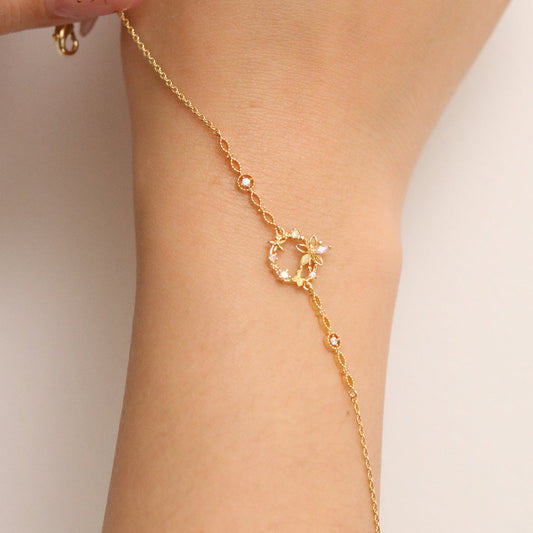 Butterfly flower cubic bracelet-1