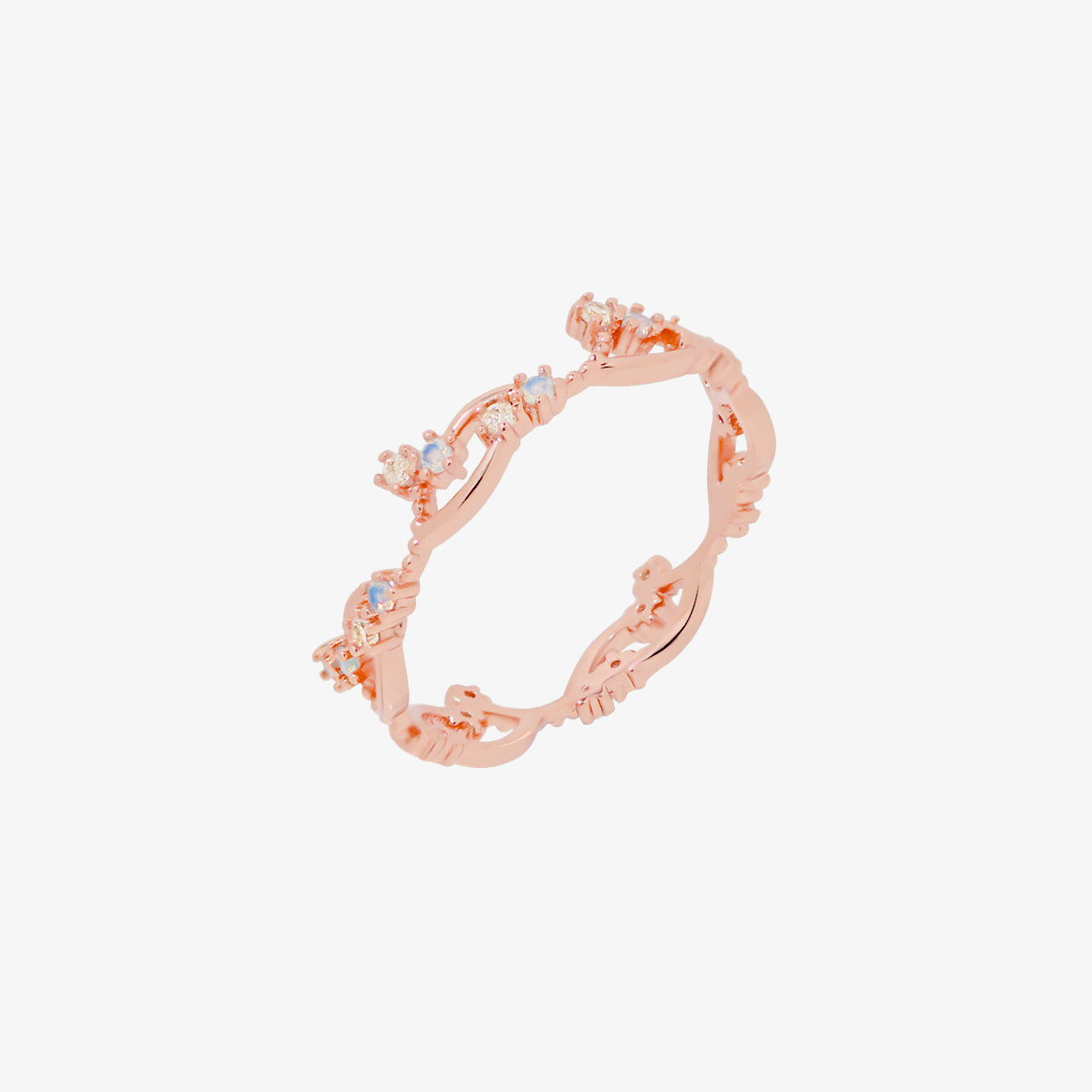 Wavy Moonstone & Cubic Ring-5