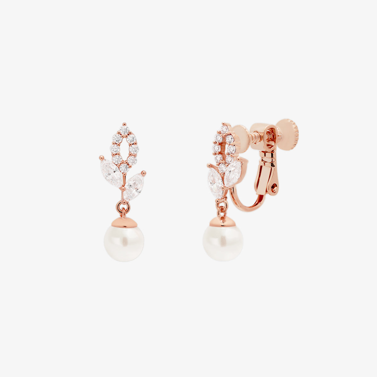 Laurel pearl drop clip on earrings-6