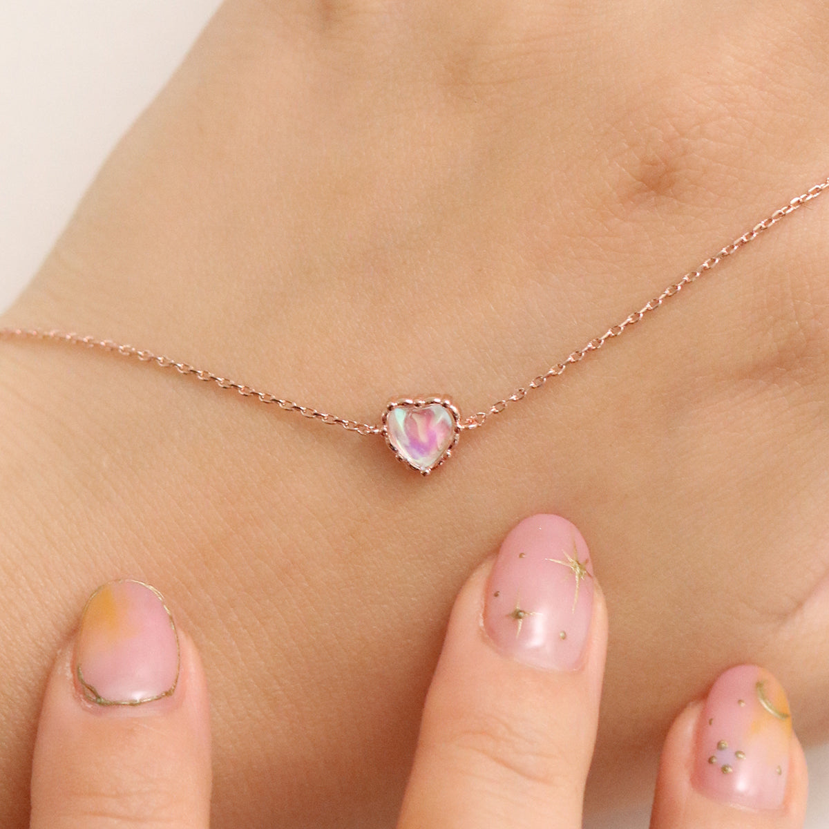 Heart moonstone bracelet-3