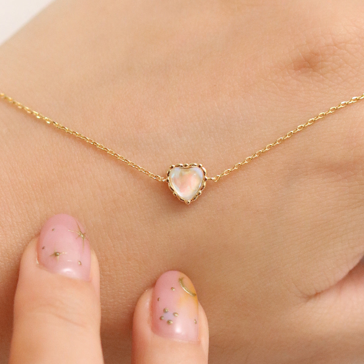 Heart moonstone bracelet-1