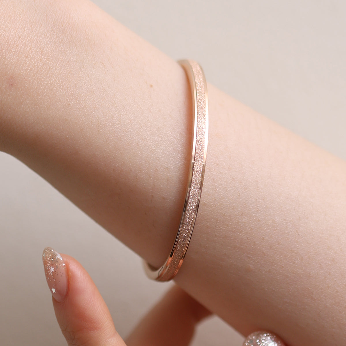 simple glitter thin bangle-3