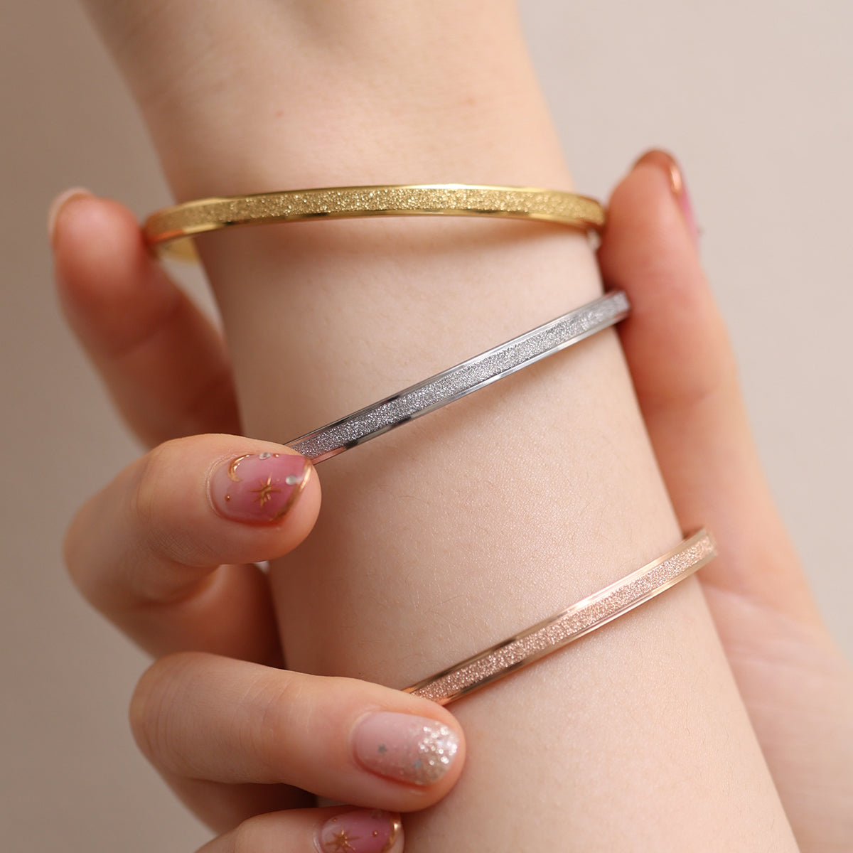 simple glitter thin bangle-4