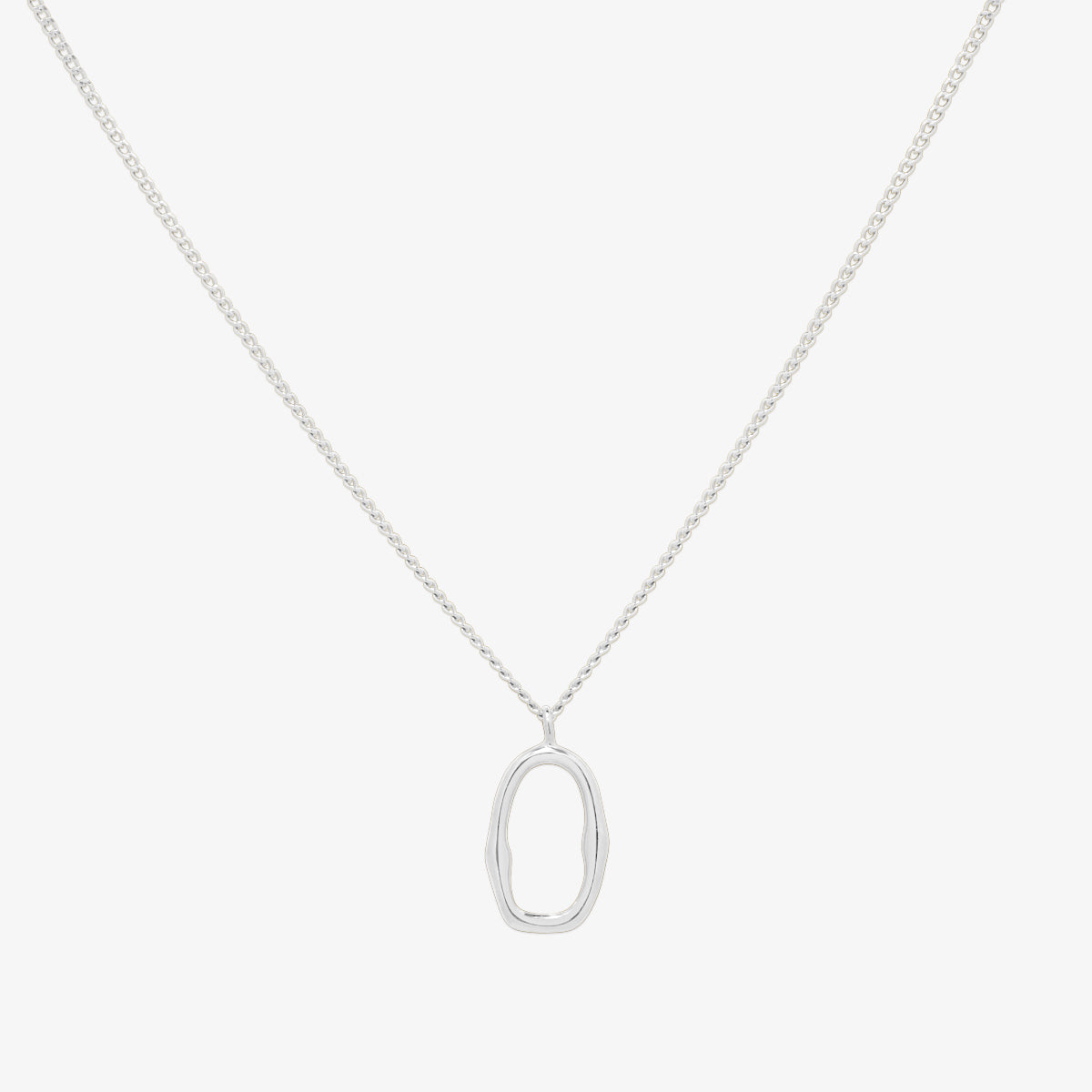 Line oval pendant necklace-3