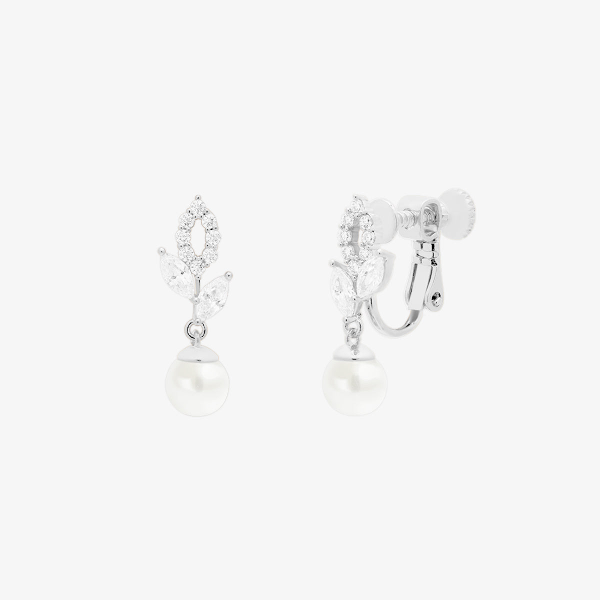 Laurel pearl drop clip on earrings-5